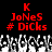 Red pixelated text on black background with white and gray abstract shapes below.