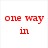 Red heart-shaped lock with keyhole on black stand, two hearts with gold keys inserted, red text "one way in" and "but who has the key", question mark.