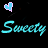 Pixelated buddy icon featuring two heart symbols above stylized text in cyan and purple on black background with visible transparency artifacts.