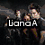 six pixelated images with overlaid text reading "LianaA is da coolest kid ever!" featuring a group photo, a cartoon character, a heart pattern, a dog, a horse, and a cartoon turtle