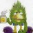 Pixelated green cartoon character with yellow face holding a glass of beer, wearing blue shorts and purple shoes on white background.