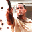 A person in a white robe holds a dark staff above their head, with text reading 'the rundown' visible below.
