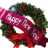 Animated wreath with red bow and pink banner reading 'HAPPY NEW YEAR' in white text, showing subtle color variations across frames.