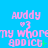 A static image with a bright blue background displaying repeated pink text and symbols arranged in a pattern