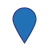 Blue teardrop-shaped icon with dark blue outline on light gray background.