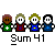 Pixelated figures in green, maroon, blue, and black shirts with white crosses on green, maroon, blue, and black backgrounds, arranged in with text below each