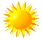 Four identical sun icons arranged in a on gray background, each with yellow-orange gradient center and radiating triangular rays