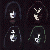 Animated contact sheet of 9 frames showing a white stick figure with black outline performing various poses against dark backgrounds, alternating with star and wing motifs on light gray backgrounds.