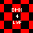 Red and black checkered background with white text 'BMX 4 LYF' repeated in four positions across the image.