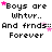 Pixelated text reads 'Boys are Whtvr.. And frnds:: Forever' with pink stars scattered across a white background, animated in a