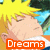 Animated pixel art of a character with spiky yellow hair, closed eyes in first frame and open eyes in second frame, wearing an orange top with white collar.