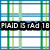 Static pixel art icon with blue and green plaid background, black horizontal bar containing white text "HAID B rAd 18".