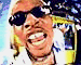 Six distinct pixelated scenes show people in various outdoor settings with bright colors and high contrast, including a person in sunglasses smiling widely.
