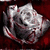 A four- shows a bloodied rose, red text on black background, and a crescent moon in clouds