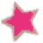 Three pink star icons with brown outlines arranged in a , each showing distinct rotation angles