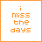 six with orange text on white backgrounds, displaying phrases about missing days and what drama was, with varying text sizes and pixelation