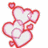 Animated icon shows red-outlined white hearts floating upward on a white background, with green letters E, R, I, C appearing sequentially in the corners of a black frame.