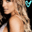 A woman with long wavy blonde hair in a white strapless top appears across four , each showing different head angles and heart symbols