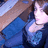 Pixelated image of a person in blue clothing with text overlay reading "I Love you Kristin!!!" on a black background.
