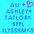 Pixelated text on cyan background with one version showing a pink heart symbol replacing the plus sign after 'ALI'.