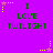 Purple background with green text reading "I LOVE TWILIGHT" and yellow/pink star animations in corners.