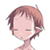 Pixelated cartoon-style icon of a character with short brown hair, closed eyes, and pink cheeks against a white background.
