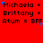 Red background with repeated text showing names and 'Atum = BFF' separated by blue stars, some stars change color from blue to purple
