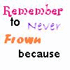A static image with multicolored text and smiley icons on a white background, featuring phrases about love and smiling.