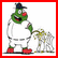 Green cartoon character in white baseball uniform holding a bat, standing next to a dog-like figure with text "New York Sucks" and prohibition symbol on dark background.