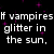 Black background with purple star-like sparkles, white pixelated text split into two sections, lower portion divided into white and gray rectangles.