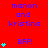 Red background with blue text 'manon and kristina' and cyan 'BFF!' text, surrounded by cyan heart symbols in a pattern