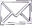 Six variations of a stylized envelope icon displayed in white and purple hues against gray backgrounds, showing different angles and perspectives.