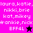 Pixelated text and star symbols on alternating pink, purple, and black backgrounds with visible animation changes between frames.