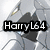 Pixelated image with two text overlays: 'HarryL64' on left and 'likes beasts' on right, over abstract backgrounds.