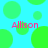 A static image with a bright cyan background covered in overlapping green circles of varying sizes, featuring four instances of the name 'Allison' in pink text.