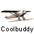 Animated contact sheet showing five sequential frames of a small biplane icon with propeller motion and text "Coolbuddy" below each frame.