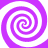 Four purple and white spiral patterns arranged in a symmetrical with no visible text or additional elements