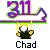 Pixelated icon shows a figure on a swing beneath '311' text with green and purple outlines, labeled 'Chad' below.