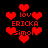 Red pixelated hearts and text on black background with animated heart shapes.