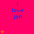Bright pink background with blue text 'i love jon' repeated across the image, accompanied by orange heart symbols in various quantities.