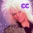 Pixelated image of a person with light skin tone wearing dark clothing, positioned against a gradient background with purple and pink hues.