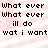 Pixelated text on a pink and white striped background with repeated phrases.