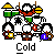 Pixelated animated icon shows a drum set with yellow cymbals, green drums, and white snare; text "Cold" appears below each frame.