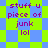 Pixelated text 'stuff u piece of junk lol' on a checkered background with alternating bright green and blue squares.