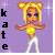 Pixelated icon of a character with blonde hair and purple eyes, wearing a yellow top and white pants, standing against a purple background with vertical text on the left.