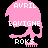 Pixelated skull icon with text overlays on black background, showing color variations across frames.