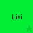 Green background displays four 'Livi' text icons with a single star icon alternating between light and dark green states.
