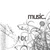 Pixelated grayscale image showing partial text fragments and abstract shapes on a white background.
