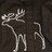 Pixelated silver figure in dynamic pose against dark background, arms raised, legs bent, with additional smaller silver shapes nearby.