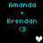 Two identical pixel art display names and symbols on a black background with cyan text and icons